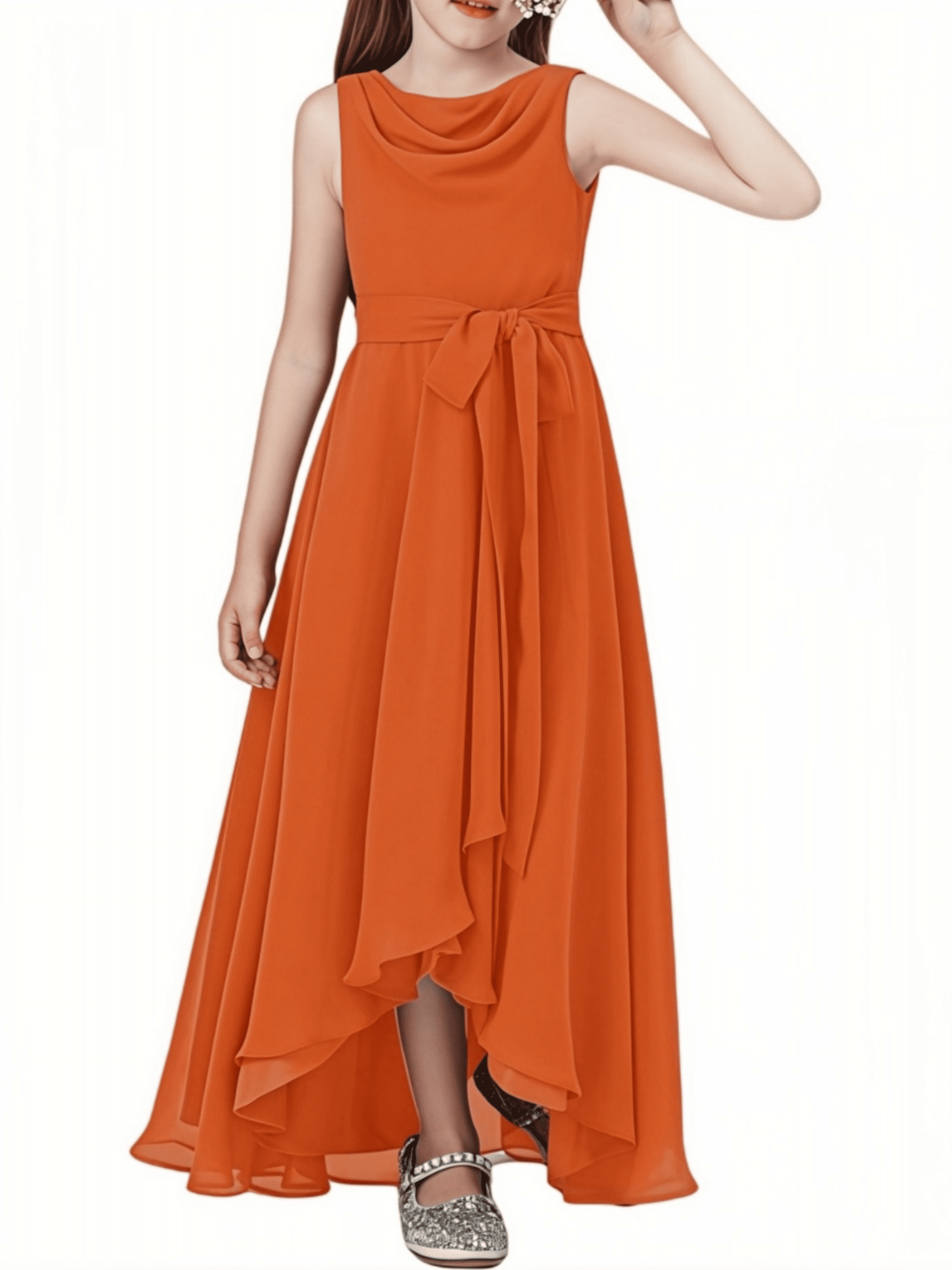 burnt orange junior bridesmaid dresses Burnt Orange Flower Girl Dress Boho Flower Girl Toddler Junior Bridesmaid  Fall Flower Girl Tulle Flower Girl Long Sleeve Flower Girl Dress