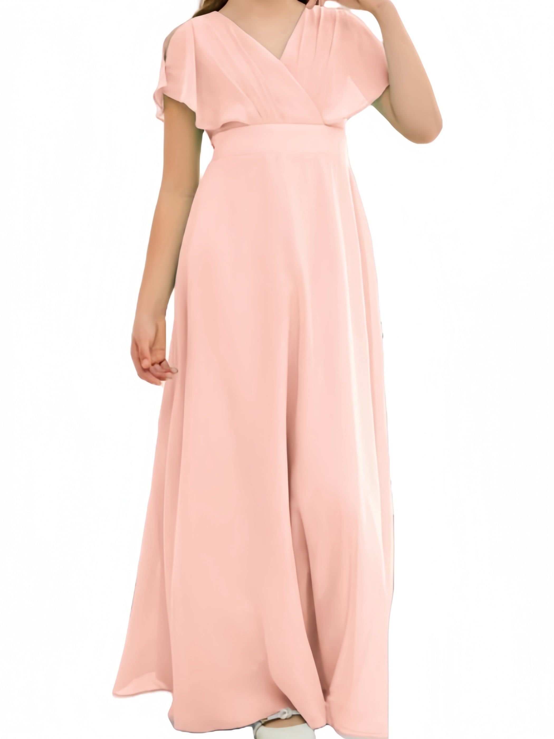 coral colored junior bridesmaid dresses Customer reviews for Chiffon Dress for Girls V-Neck Flower Girl Dress Formal -Coral-2Y Denture place