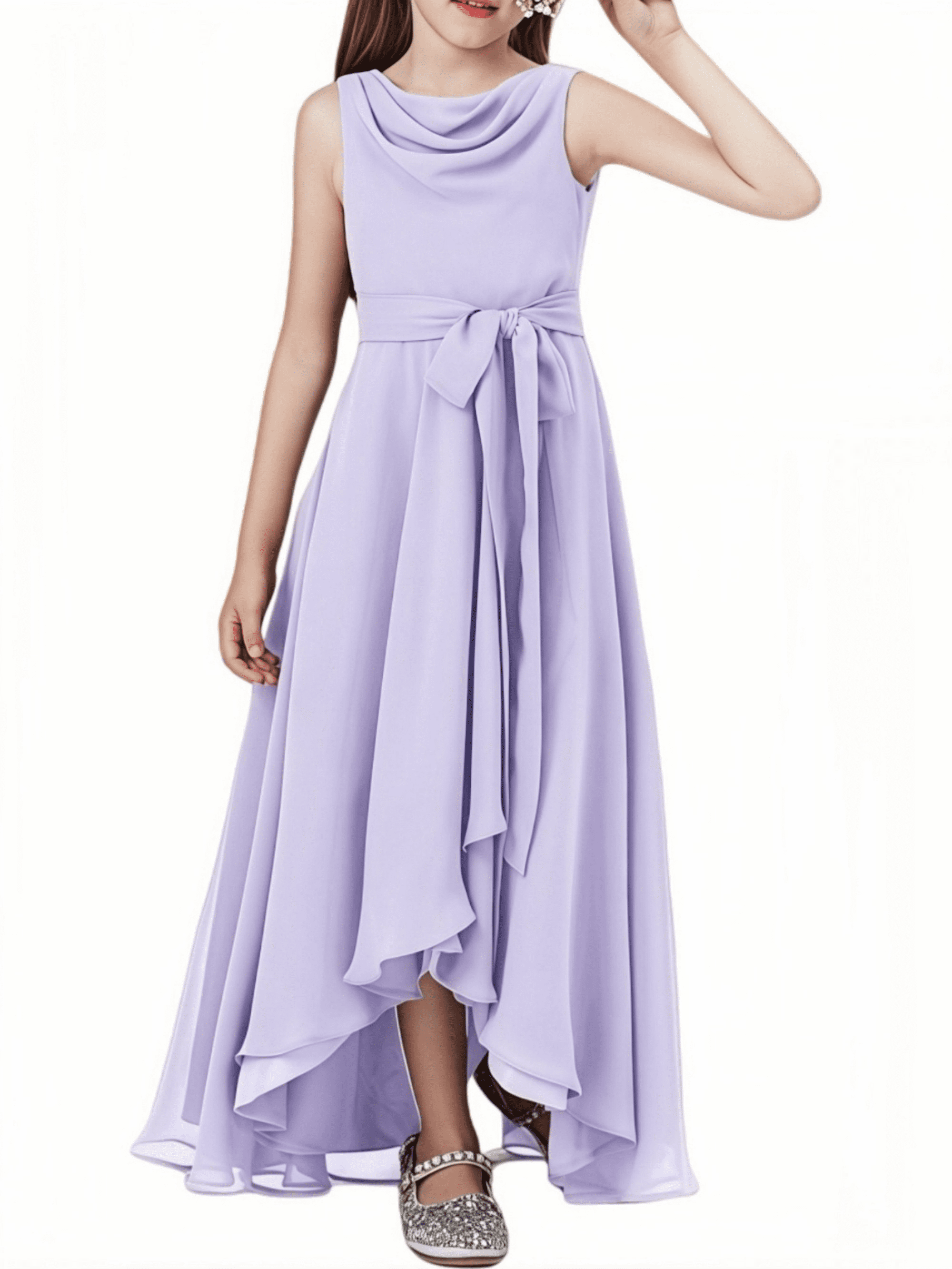 junior bridesmaid dresses lilac Dusty Lilac Bridesmaid Dress Chiffon Size Medium