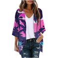 thumbnail image 1 of Chiffon Kimono Cardigans for Women, Loose Open Front Kimono Cover ups for Ladies Summer Dressy Top Purple S, 1 of 4