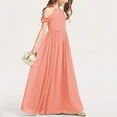 thumbnail image 1 of Chiffon Maxi Dresses for Girls Size 3-14 Teens Kids Elegant Sleeveless Crewneck Solid A-Line Graduation Wedding Guest Long Prom Dress, 1 of 5