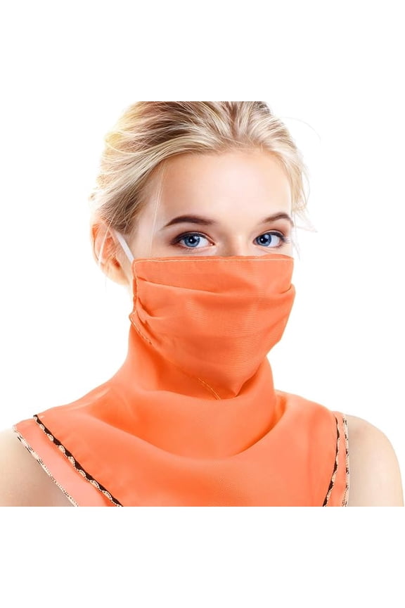 Chiffon Neck Gaiter Earloops Face Bandana Scarf Sun UV Protection Head Wraps for Women