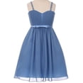 thumbnail image 1 of Chiffon Pleated Sequin Beads Shoulder Strap Easter Summer Flower Girls Dresses Big Girl Dusty Blue 14 CC 5012, 1 of 4