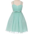 thumbnail image 1 of Chiffon Pleated Sequin Beads Shoulder Strap Easter Summer Flower Girls Dresses Big Girl Jade 12 CC 5012, 1 of 4