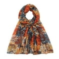 thumbnail image 1 of Chiffon Print Square Scarf Lightweight Neck Scarf Head Wrap Orange One Size, 1 of 3