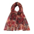 thumbnail image 1 of Chiffon Print Square Scarf Lightweight Neck Scarf Head Wrap Red One Size, 1 of 3