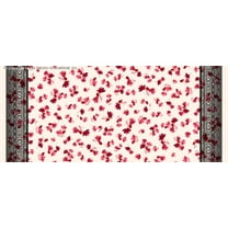 Chiffon Printed Dachess Floral Fabric Sheer Sewing Dressmaking Top Chiffon by the Yard (PINK/RED/BLACK, HalfaYard)