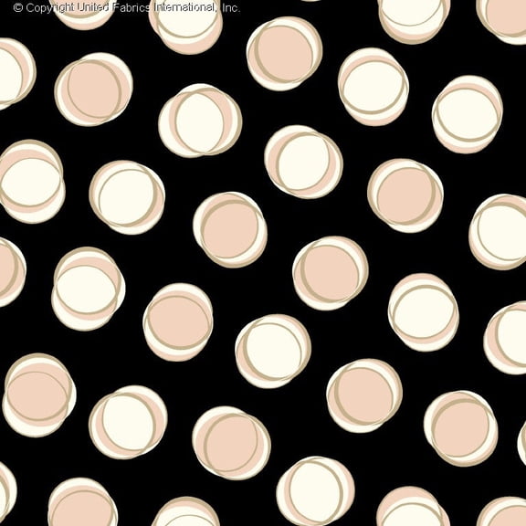 Chiffon Printed Dot Lane Polka Dot Sheer Fabric by the Yard Dress Top (BLACK/BLUSH/IVORY, ByYard)