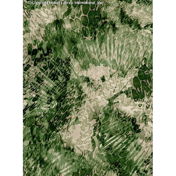 Chiffon Printed Kaleidoscope Fabric by the Yard Snake Skin Print Sheer Dress Fabric (BLACK/ARMY/KHAKI, HalfaYard)