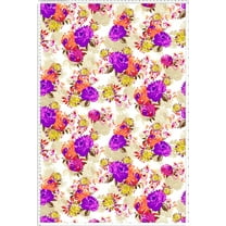 Chiffon Printed Laureen Fabric by the Yard Large Floral Print Sheer Dress Sewing (FUCHSIA/RED/TAUPE, ByYard)