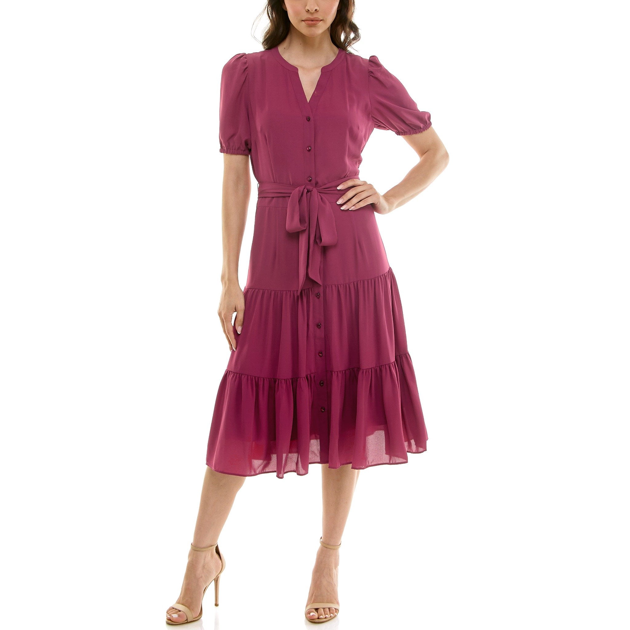 Nanette Lepore Women's Puff Sleeve Lace Midi Dress, Sizes XS-XXXL