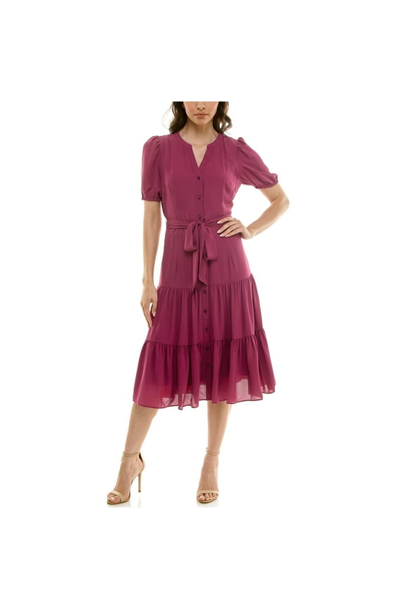 Women's Puff Sleeve Lace Midi Dress, Sizes XS-XXXL