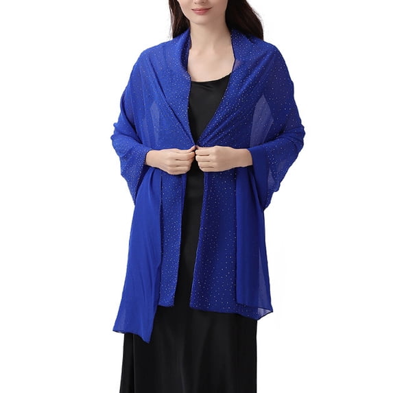 Chiffon Rhinestone Shawl For Women Sparkling Elegant Sheer Shoulder Wrap Casual Wedding Prom Evening Dresses Shawls