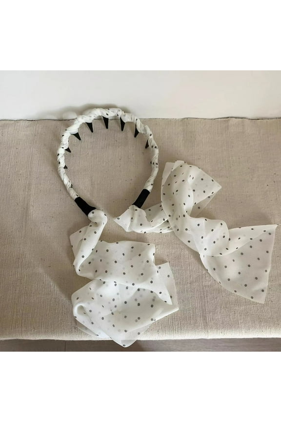 Chiffon Ribbon Headband Spring And Summer High Cranial Hair Clip Sweet Wrinkled Hair Bundle Display Facial Small Headband