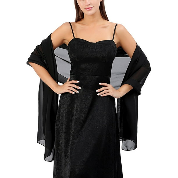 Chiffon Shawls and Wraps for Women Evening Dresses Scarf Black Walmart Business Supplies