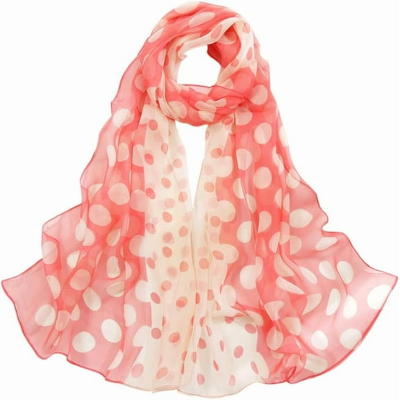 Chiffon Sheer Print Scarf Lightweight Fashion Long Scarf For Womens