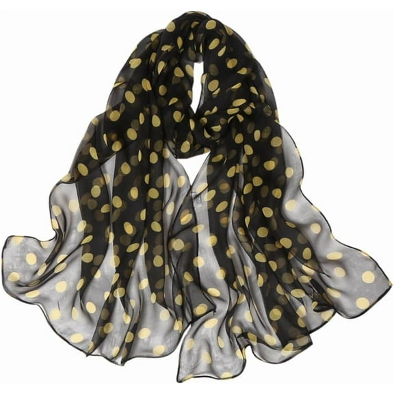 Chiffon Sheer Print Scarf Lightweight Fashion Long Scarf For Womens