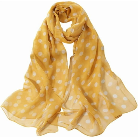 Chiffon Sheer Print Scarf Lightweight Fashion Long Scarf For Womens