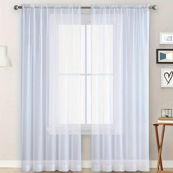Chiffon Sheer Window Curtains For Living Modern Simple Curtain Gauze Semi-blackout Balcony Thin Window Screen