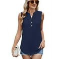thumbnail image 1 of Chiffon Shirts for Women Navy Blue L, 1 of 8
