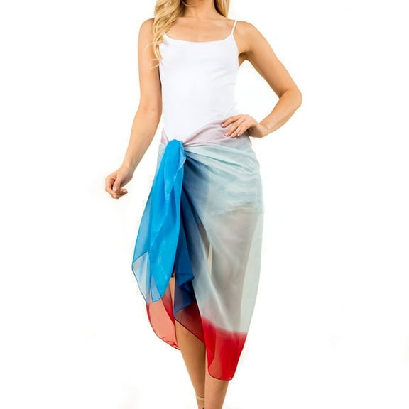 Chiffon Silk Feeling Beach Sarong and Sun Protective Shawl