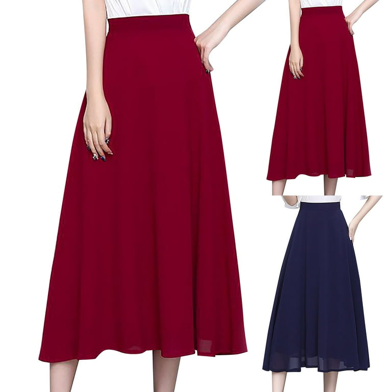 Red long skirt 4xl deals