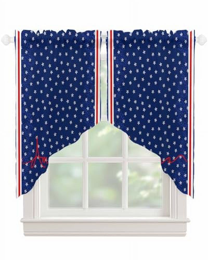 Mantovana In Pizzo Per Finestra Cucina - Tenda Semi Trasparente In Voile, Elegante E Morbida, Varie Dimensioni, Colore Beige, Bianco, Blu - 3