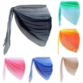 thumbnail image 1 of Chiffon Swim Cover up Women's Gradient Sheer Beach Sarong Wrap Lightweight Mesh Cover Up Tie Waist Skirts Swimwear Beach Travel Gray M, 1 of 8
