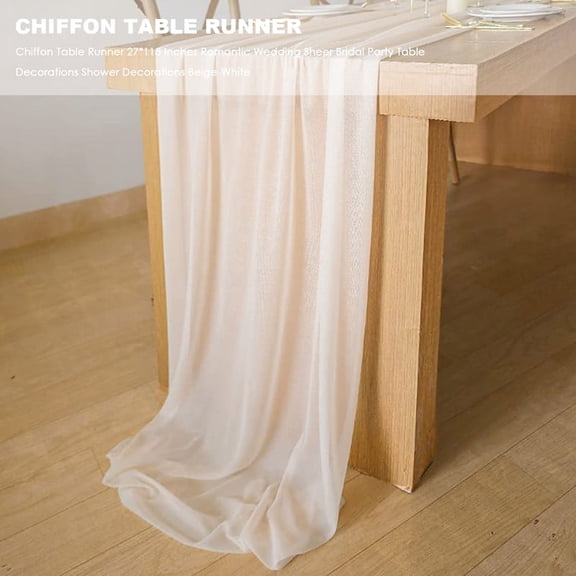 Chiffon Table Runner 27X118 Inches Romantic Wedding Sheer Bridal Table Decorations Sh xc11141