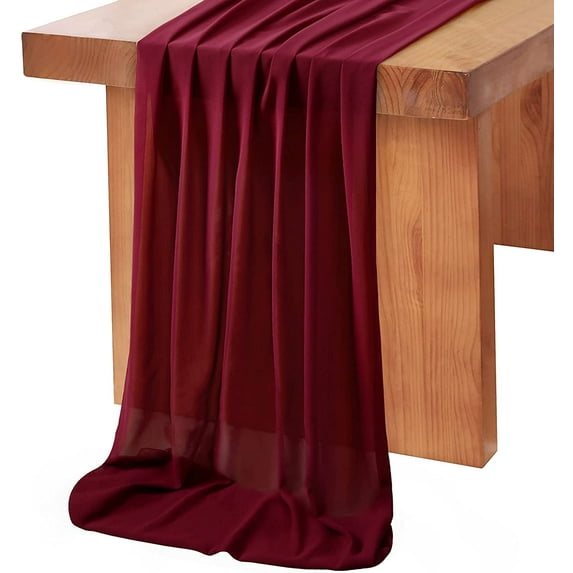 Chiffon Table Runner 29x120 Inch Sheer Romantic Table Runner for Wedding Birthday Party Bridal Shower Outdoor Decoration