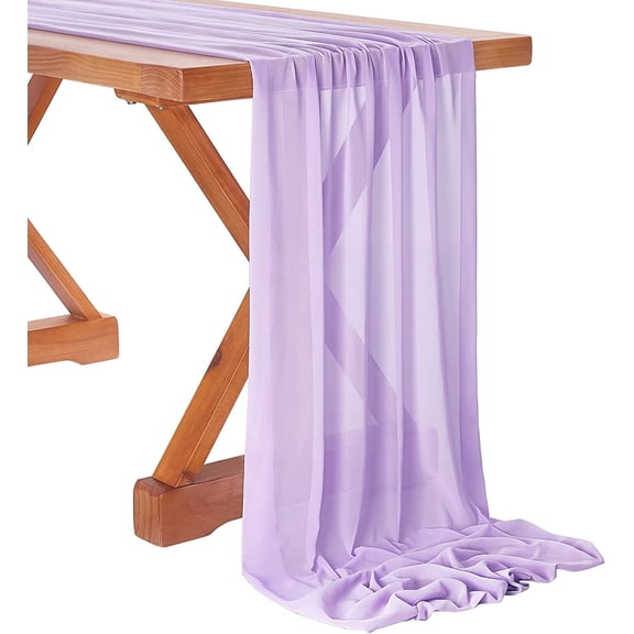 Chiffon Table Runner 29x120 Inch Sheer Romantic Table Runner for Wedding Birthday Party Bridal Shower Outdoor Decoration