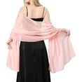 thumbnail image 1 of Chiffon ladies' scarves, bride bridesmaid dress shawls, formal dinner party, party and ball wraps, Pink, 1 of 5