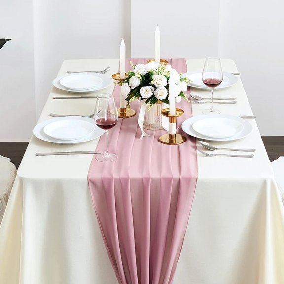 Chiffon table Runner Solid Colorful Luxury Rustic Boho Droop For Wedding Baby shower Easter Decoration Valentine Home Decorate