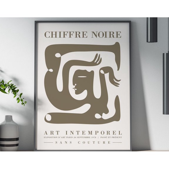 Chiffre Noire Poster, Poster, Poster Print, Wall Decor, Chiffre Noire, Noir Art, Minimalist Design, Modern Decor, Abstract Art Wall Art, Modern Wall Decor, 8x12 UNFRAMED