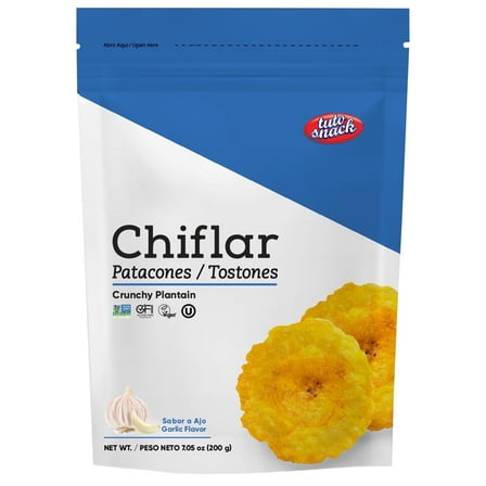 Chiflar Garlic Plantain Chips | Gluten-Free, Healthy Veggie Snack, 7.05 oz