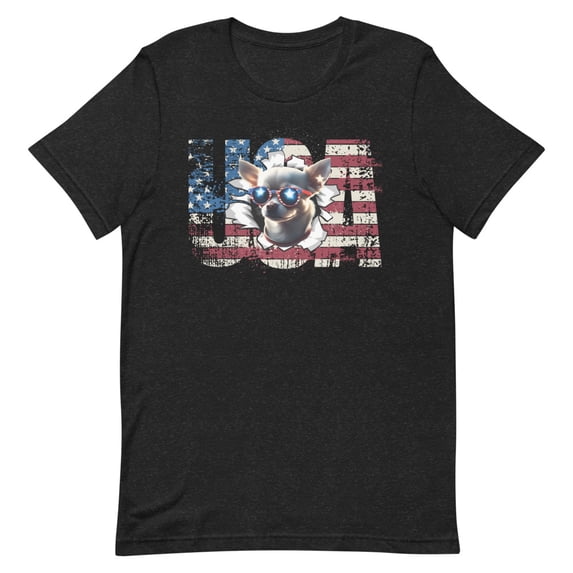 Chihuahua 4th July Memorial Day USA (2) (Black Heather, XS)