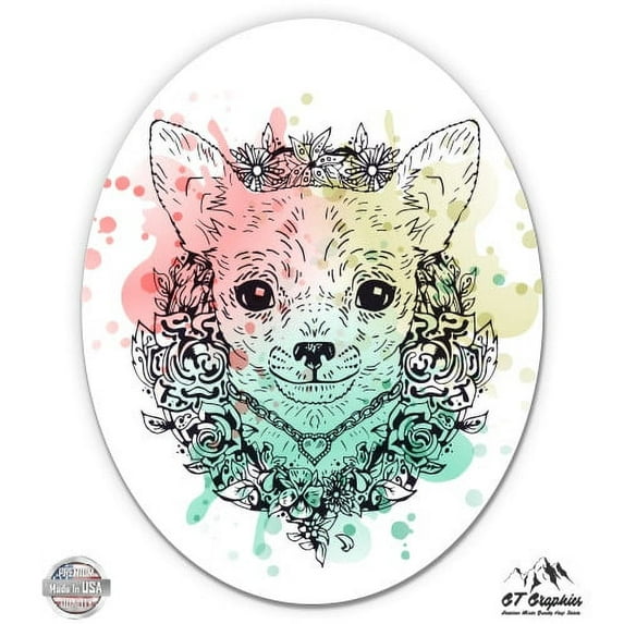Chihuahua - 5" Vinyl Sticker - For Car Laptop I-Pad - Waterproof Decal