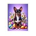 thumbnail image 1 of Chihuahua Black and Tan Smooth - Best of Breed DCR Easter Holiday Outdoor House Flag, 1 of 1