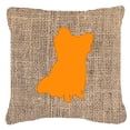thumbnail image 1 of Chihuahua Burlap and Orange Fabric Decorative Pillow - 14 x 14 in., 1 of 1