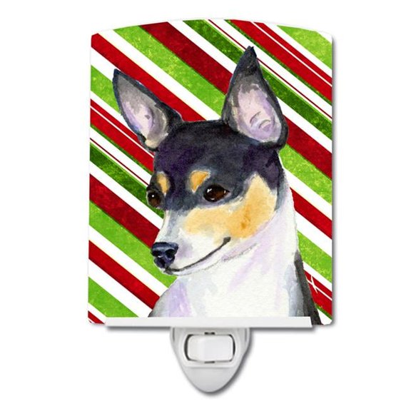Chihuahua Candy Cane Holiday Christmas Ceramic Night Light