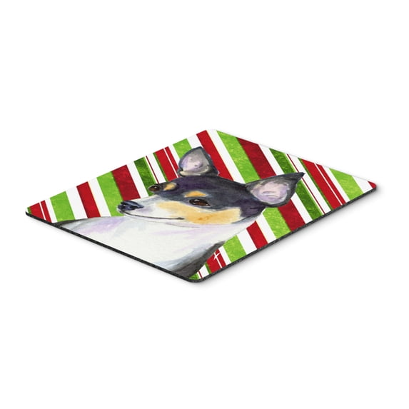 "Chihuahua Candy Cane Holiday Christmas Mouse Pad Hot Pad or Trivet"