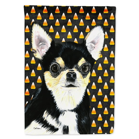 Chihuahua Candy Corn Halloween Portrait Flag Canvas House Size