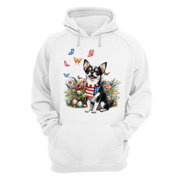 Chihuahua Celebrates Spring and Enjoys a Happy Easter Hoodie Unisex Merch Hoodies Dog Lover Gifts Idea - 02001