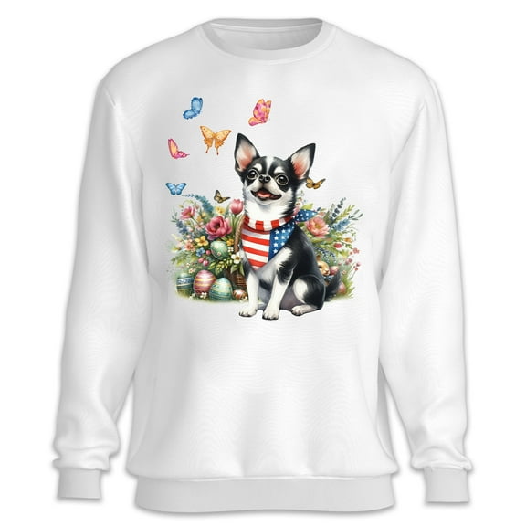Chihuahua Celebrates Spring and Enjoys a Happy Easter Sweatshirt Unisex Merch Dog Lover Gifts Idea - 02001