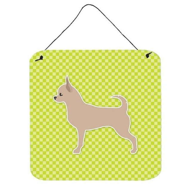 Chihuahua Checkerboard Green Wall or Door Hanging Prints