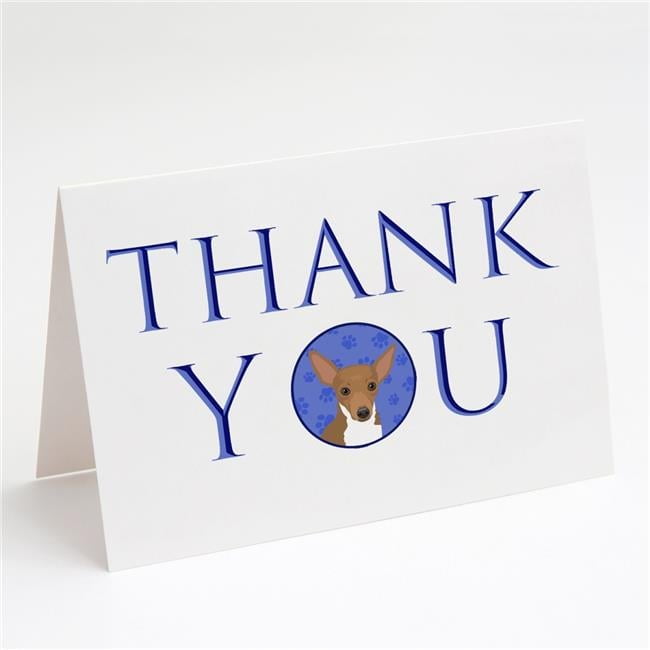 Chihuahua Chocolate and White #1 Thank You Greeting Cards and Envelopes Pack of 8 7 in x 5 in