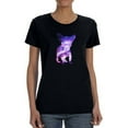 thumbnail image 1 of Chihuahua Cool Galaxy Graphic Silhouette Women Black T-Shirt, Female Small, 1 of 4