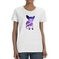 thumbnail image 1 of Chihuahua Cool Galaxy Graphic Silhouette Women White T-Shirt, Female Medium, 1 of 4