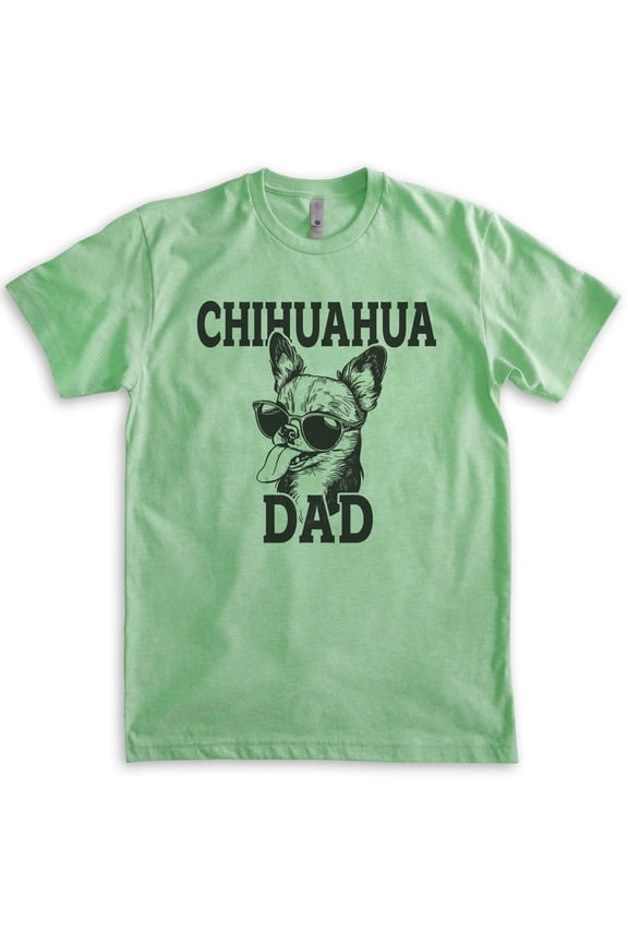 Chihuahua Dad T-shirt, Unisex Men's Shirt, Chihuahua Owner, Best Dog Dad Gift, Heather Apple Green, Small