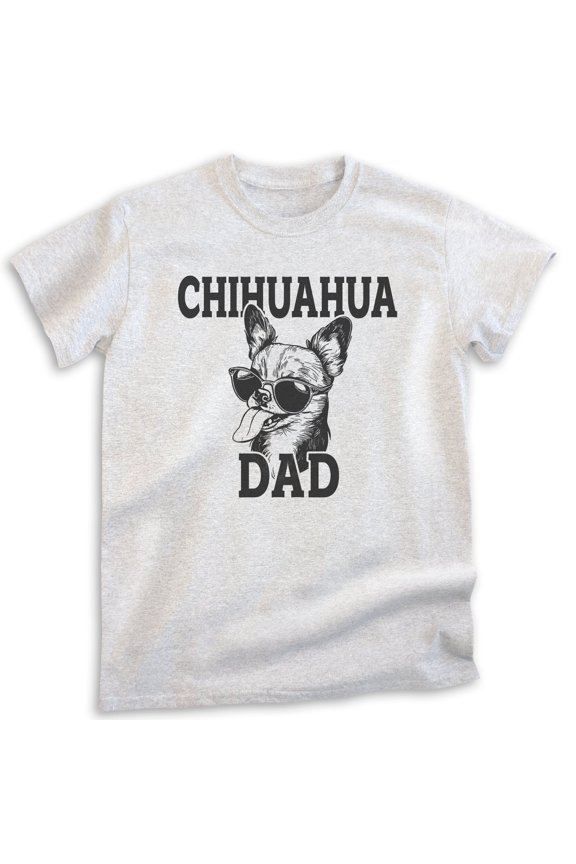 Chihuahua Dad T-shirt, Unisex Men's Shirt, Chihuahua Owner, Best Dog Dad Gift, Heather Ash, X-Small